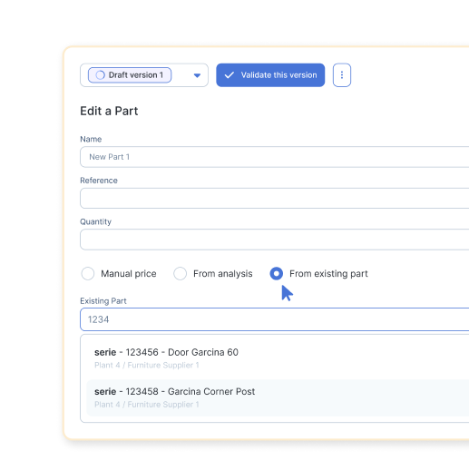 Screenshot der vereinfachten eBOM-Erstellung