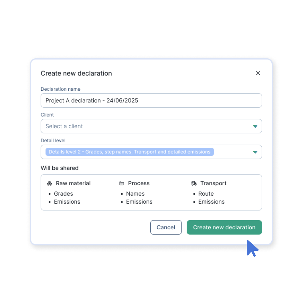 Funcionalidad de solicitudes de declaración de proveedores